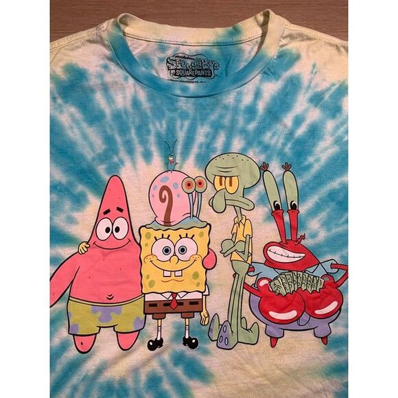 T Shirt - Nickelodeon SpongeBob SquarePants Long Sleeve Tie Dye Size M - Picture 2 of 2